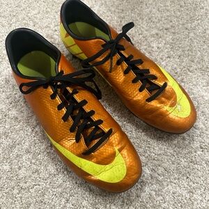 Nike Mercurial Bright Orange and Yellow Cleats